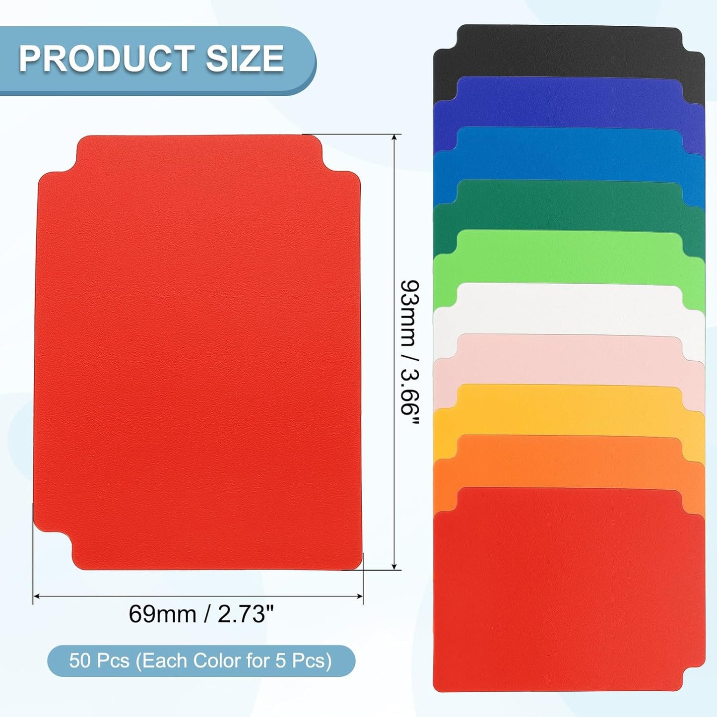 PATIKIL Trading Card Dividers, 50 Pcs Index Card Football Card Sorter Storage Boxes Organizer Tray Accessories for Sports Game Baseball Card, 10 Colors