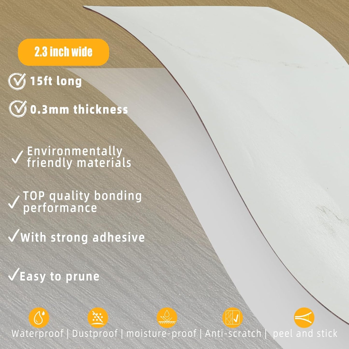 GSCIT Club Wood Grain Repair Tape, 2.3 inch X 15ft Self Adhesive Marble Grain Repair Patch for Tables, Chairs, Baseboards, Doors, Windows, Floors, Handicraft DIY.