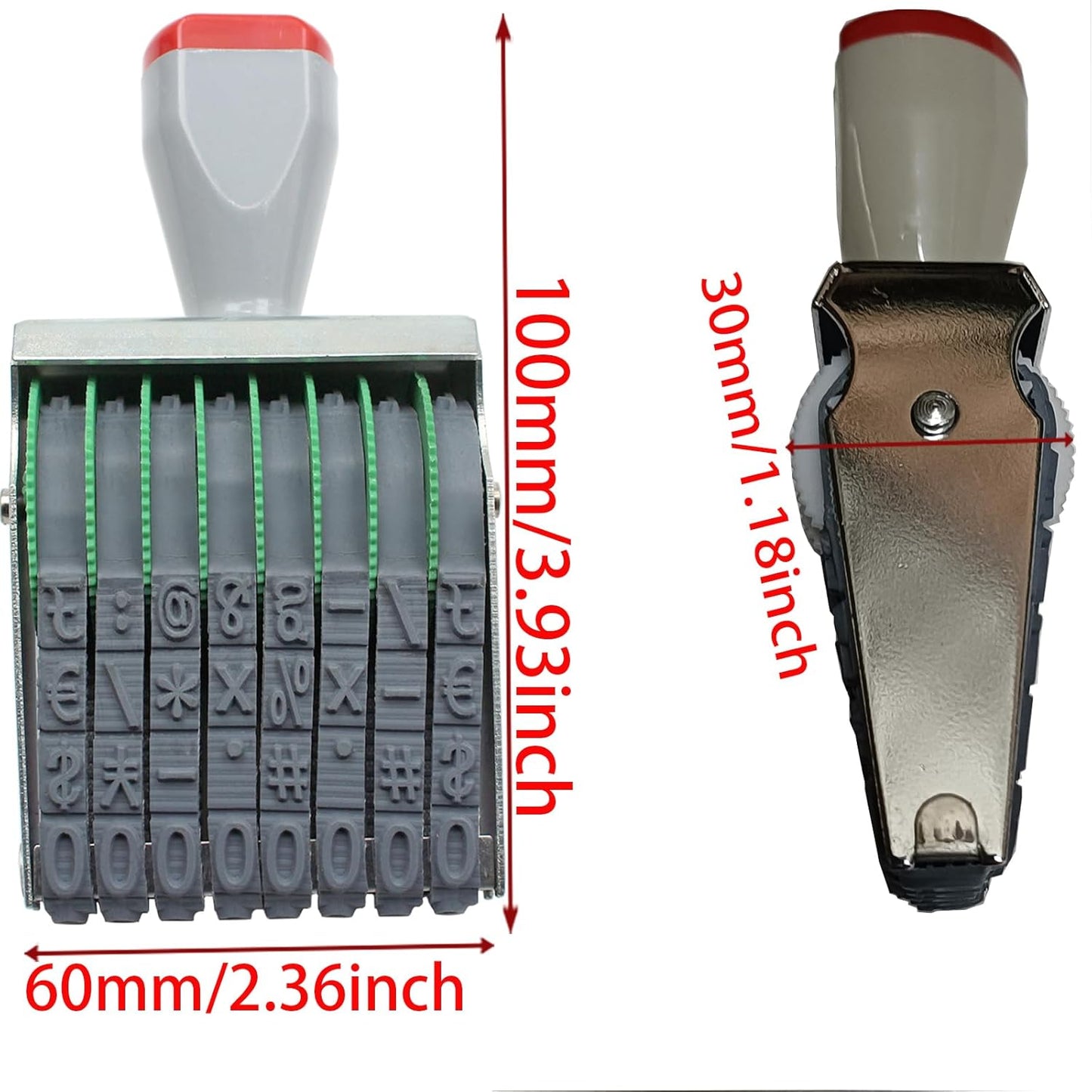 ZENG Date Stamps 8 Digits Roller Stamp Personalized Business Stamps Number Symbol Rolling Wheel Stamp Multi-Function DIY Scrapbooking Roller Stationery