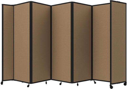 Versare Room Divider 360 Portable Wall Partition | Folding Panels | Large Freestanding Divider | Locking Wheels | Temporary Room Separator