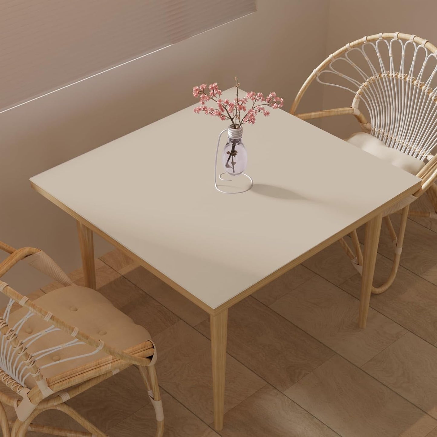 Leather Table Cover,1.8mm Thick,42x42 Inch Table Protector,Table Protector for Dining Room Table,Dining Table Cover,Table Cover Protector(Off White+Light Gray,42x42)