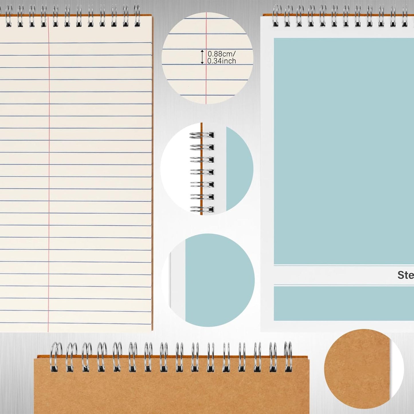 Steno Pads – 6x9 Inches 80 Sheets Steno Notebooks for Writing Notes in School, University, College & Office (2PCS Light Blue)