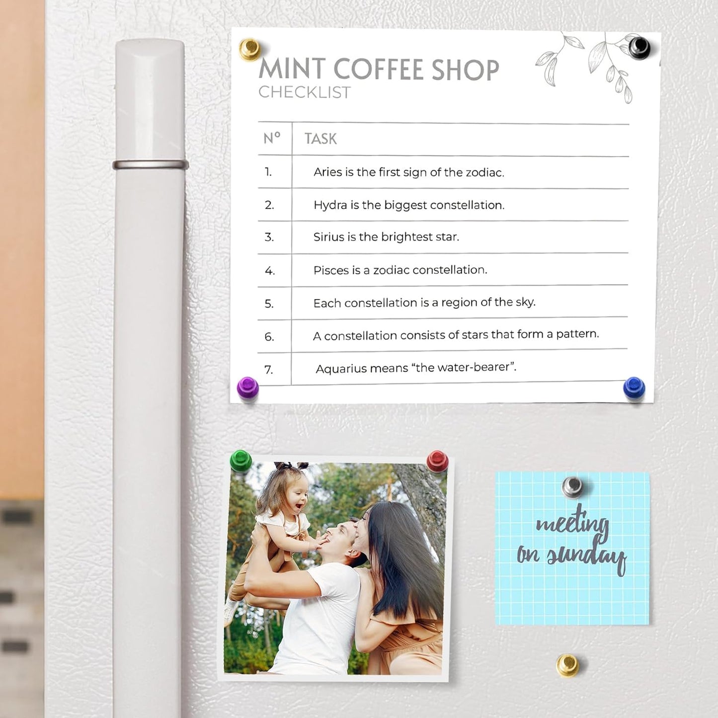 Strong Whiteboard Magnets, Silver Heavy Duty Fridge Magnets, Cute Magnetic White Board Set, Magnetic Dry Erase Board for Kitchen Decor and Accessories, Bulletin Board, Desk Decor, 28 Pack