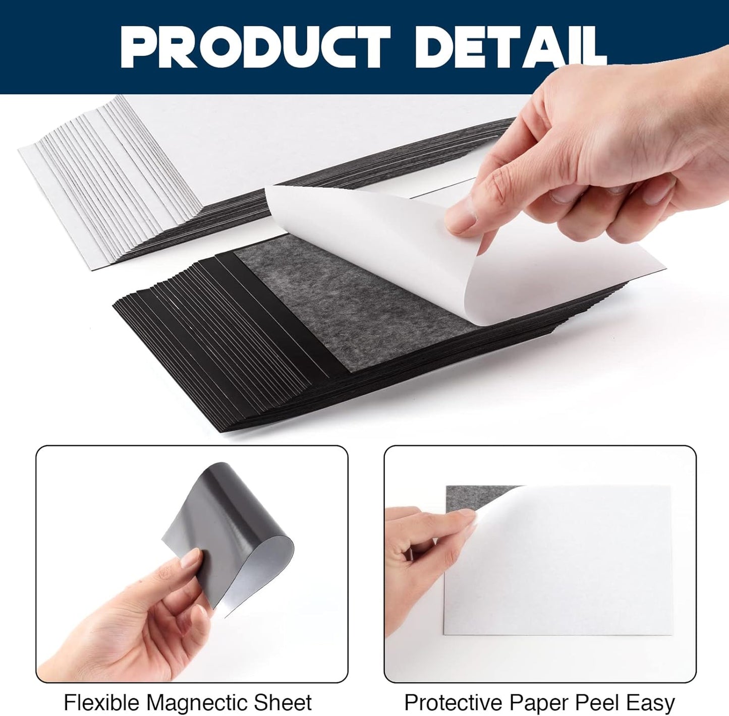 Magnet Sheets with Adhesive Backing for 4x6 Pictures(Bulk Pack of 96 Pieces),Adhesive Photo Magnets for Home/Classroom/Office,Flexible Magnets for Refrigerator