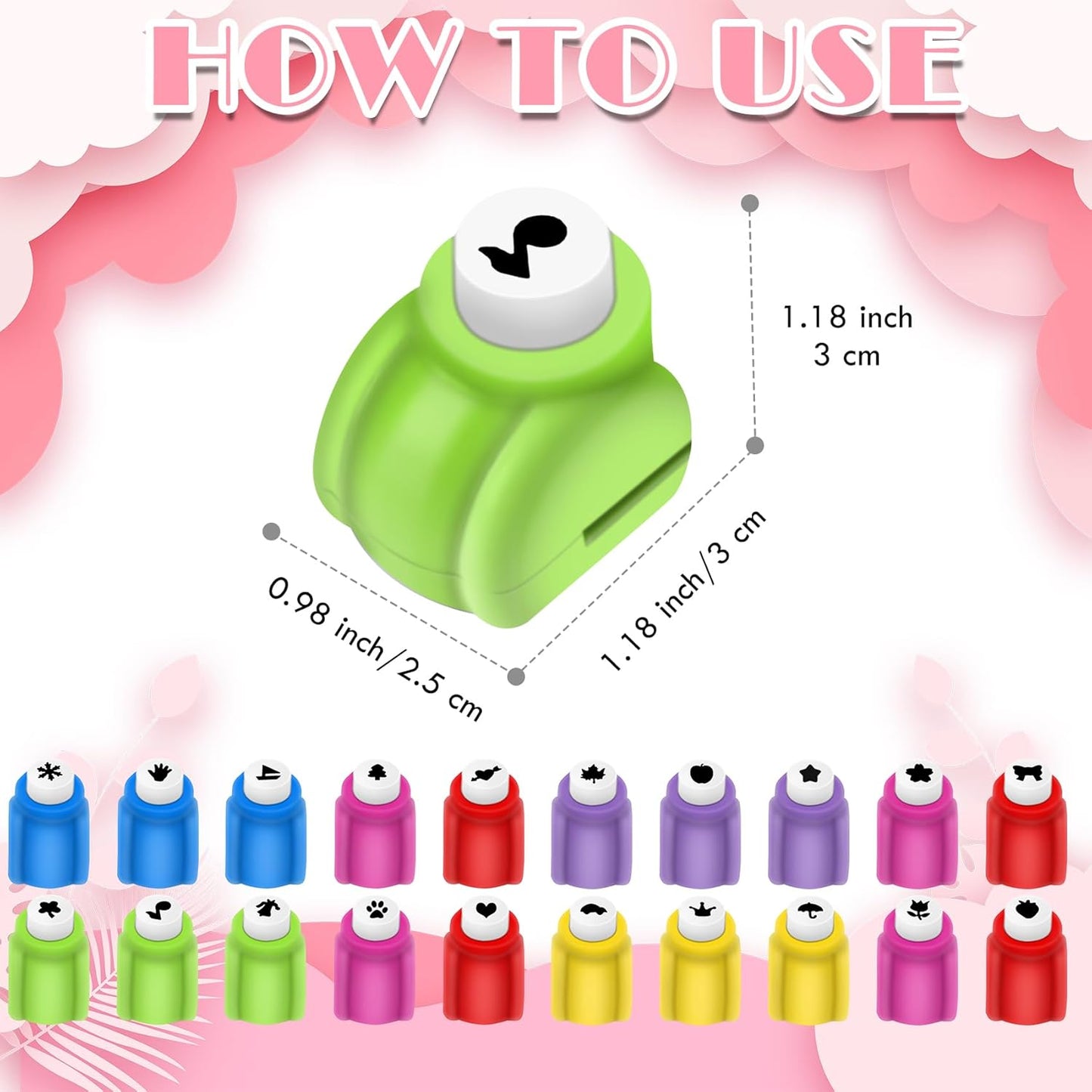 Paper Punches, Punch Craft Set Punches, Hole Punch Shapes Scrapbooking Supplies for Kindergarten Teacher Office Supplies and DIY Arts (Classic Mini 20pcs)