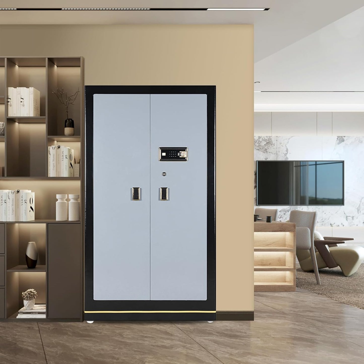 Extra Large Safe - MLJ 38.9 Cu Ft Heavy Duty Safety Box with Fingerprint & Digital Keypad Lock, Heavy Duty Large Home Safe wth 4 Removable Shelves,Perfect for Home, Office, Garage, Business Use