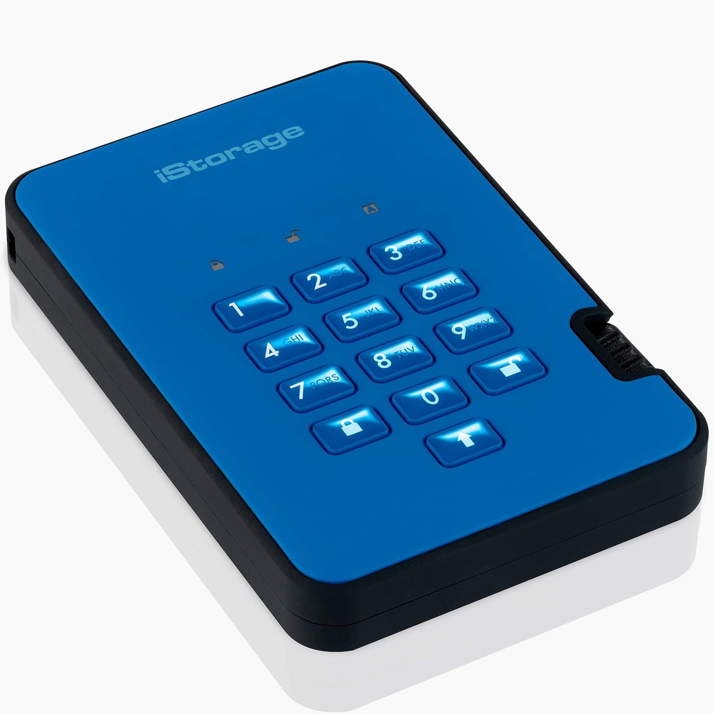 iStorage diskAshur2 HDD 5TB Blue | Secure portable hard drive | Password protected | Dust & water resistant | Hardware Encryption