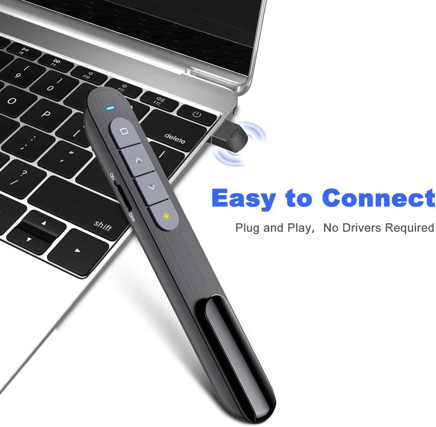 Wireless Presenter Remote Presentation Pointer Clicker with Hyperlink & Volume Control USB PowerPoint Slide Advancer