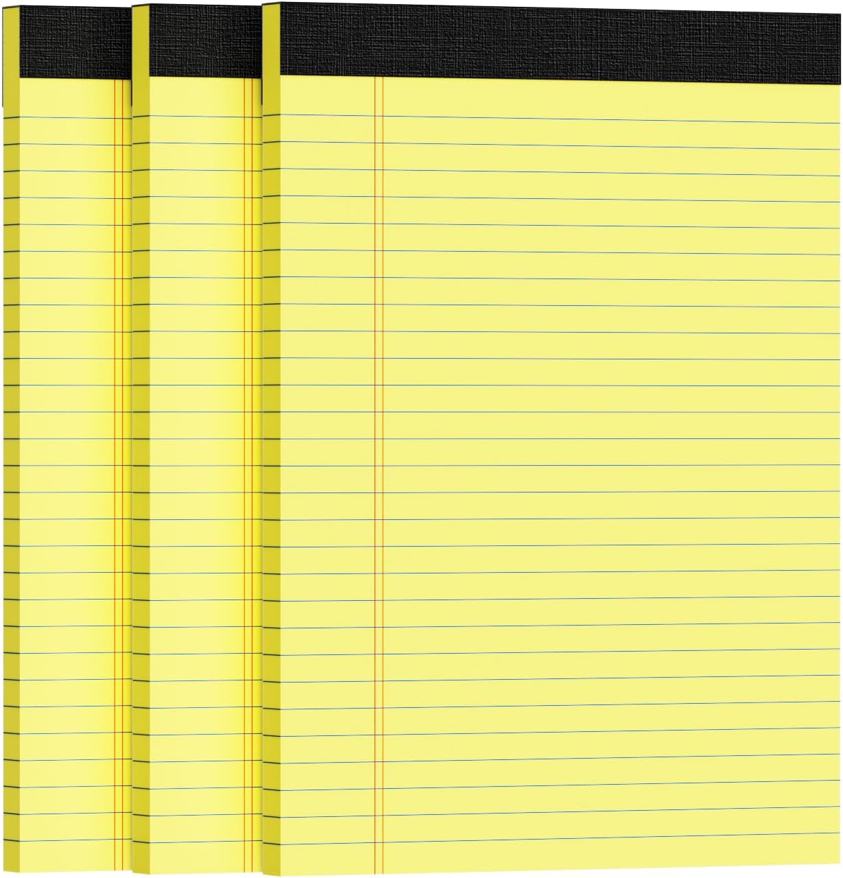 3pcs Legal Pads 8.5 x 11, Notepads 8.5 x 11 College Ruled Notebook, Writing Pads of Paper,Yellow Note Pads, Memo Pad Papers Perforate Legal Notepads Narrow Ruled Line,30 Sheets/Pack