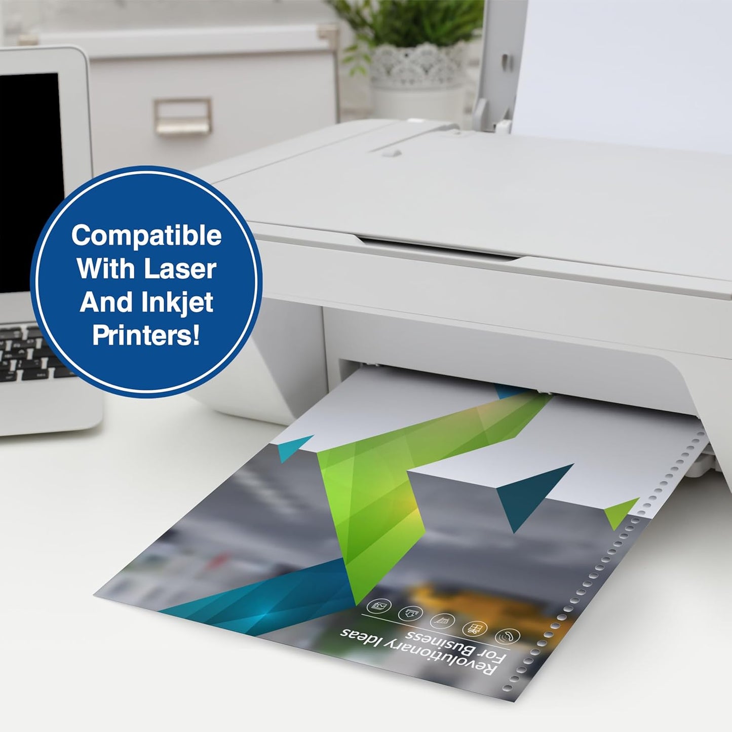 PrintWorks Professional Pre-Punched Spiral Binding Paper - 44-Hole (4:1 Pitch Hole Punch) - Book Binding Printer Paper - Made in the USA - 400 Sheets - 8.5" x 11" - 28 lb - 92 Bright White (04165)