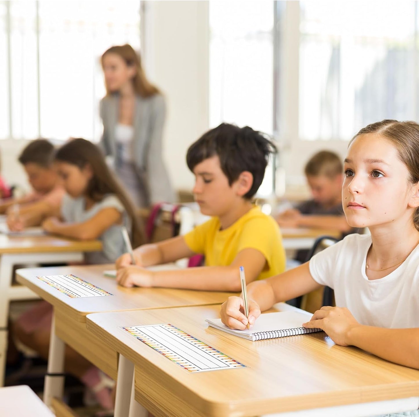 Jeyiour 50 Pcs Label Holders Adhesive Nameplate Pockets Storage Bin Labels Index Card Holder Shelf Plastic Peel Stick for Classroom Supermarket Bookshelf Library Student Box Drawer (4.3 x 18.5 Inch)