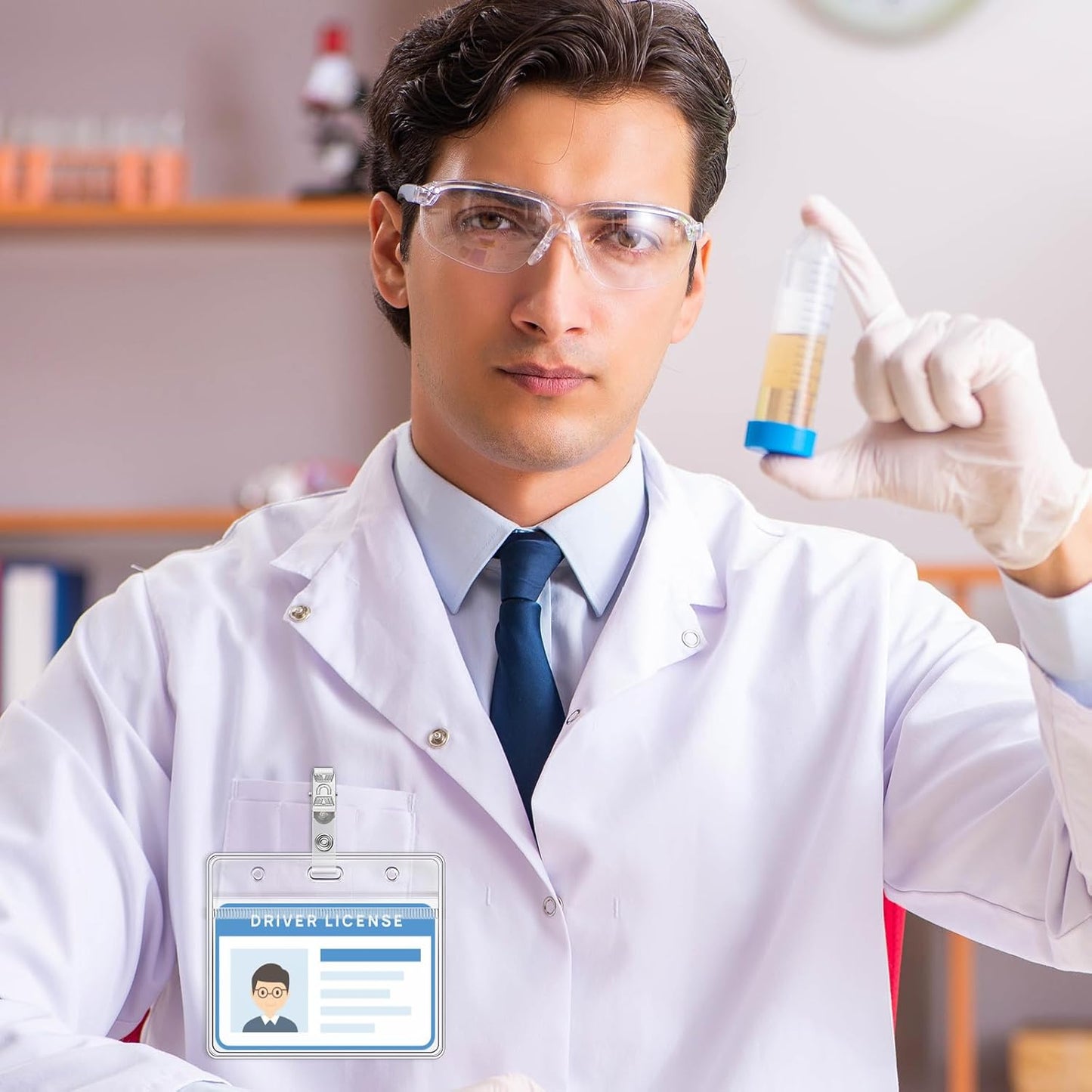 Zonon 150 Sets Name Badge Holders with Clip Clear on Name Tag Waterproof PVC ID Transparent Badge Holder with Resealable Zipper Seal Metal for Teacher Student Worker(English Clip)