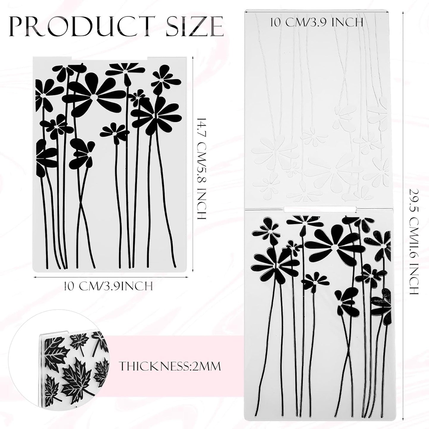 Mumufy 20 Pcs Embossing Folders for Card Making Embossing Stencil Template DIY Plastic Paper Card Decorating Mold for Scrapbook Photo Album DIY Craft, 5.8 x 3.9 Inch(Vintage)