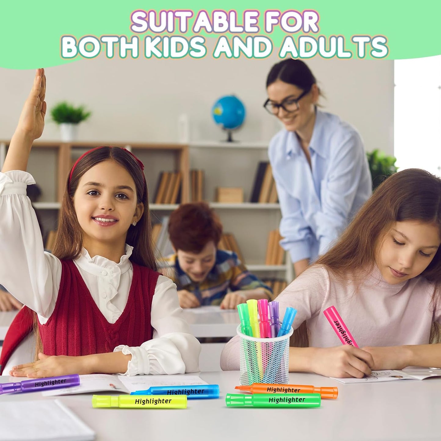 Qilery 30 Pack Highlighters Bulk, Tank Style Chisel Tip Highlighters Markers Quick Drying for Kids and Adult Coloring, Classroom Home Office School Supplies (Multicolored)