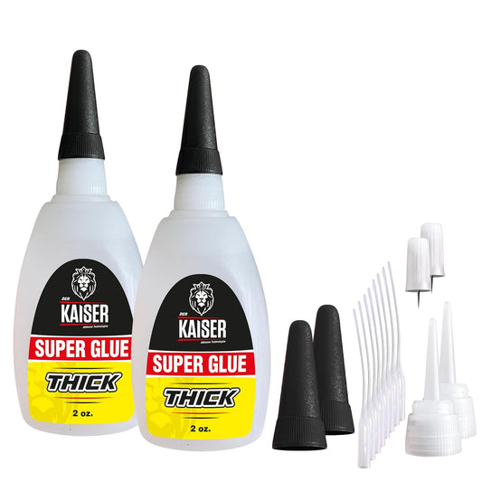 Thick Cyanoacrylate (CA) Super Glue – 2 Pack (2 x 2 oz Bottles) – Heavy-Duty Adhesive for Woodworking, Marble, and Repair Projects