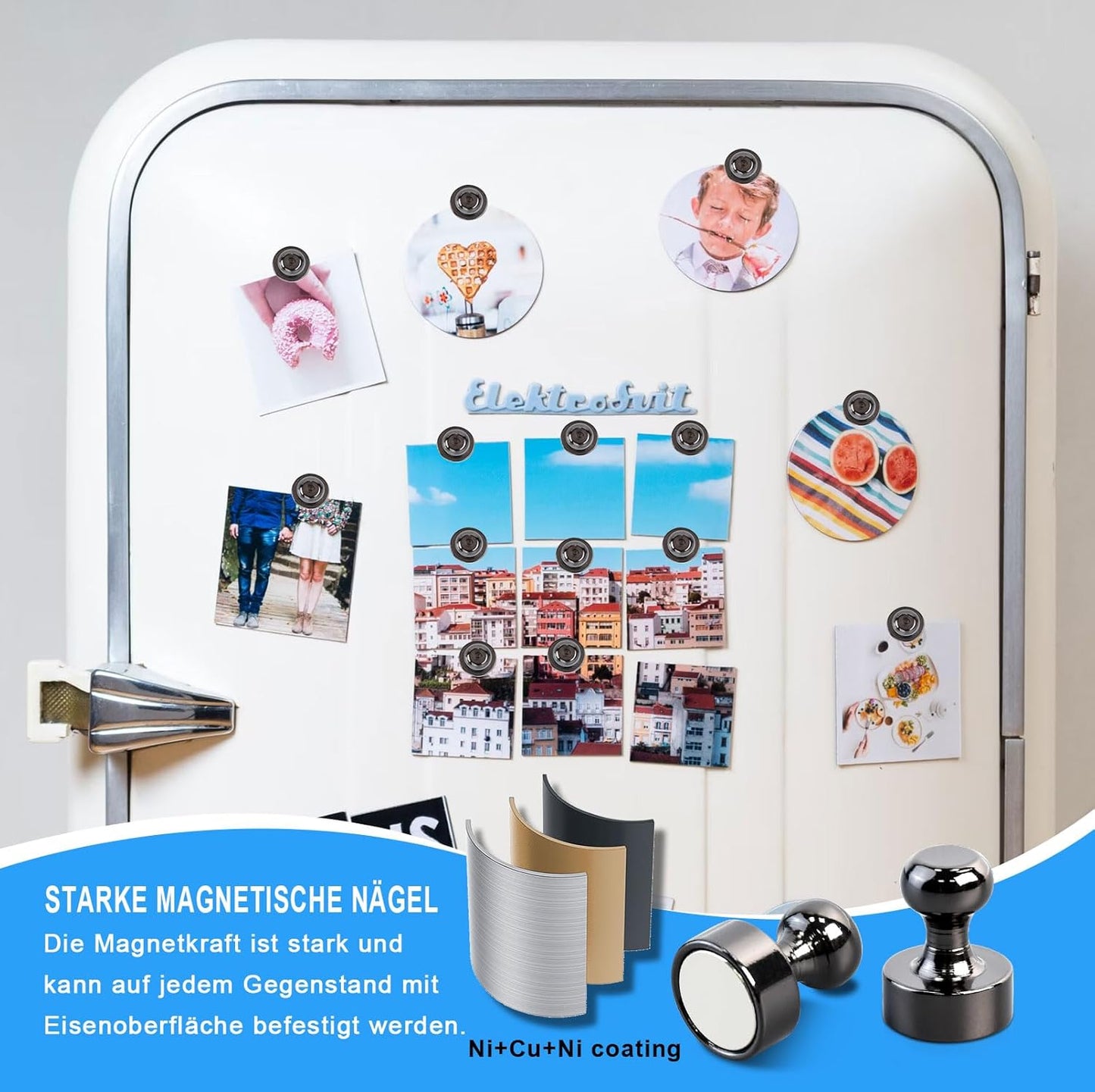 30 Pack Strong Fridge Magnets Refrigerator Magnets for Whiteboard Small Magnets Push Pin Tiny Magnetic Neodymium for Office Classroom Kitchen Home Black