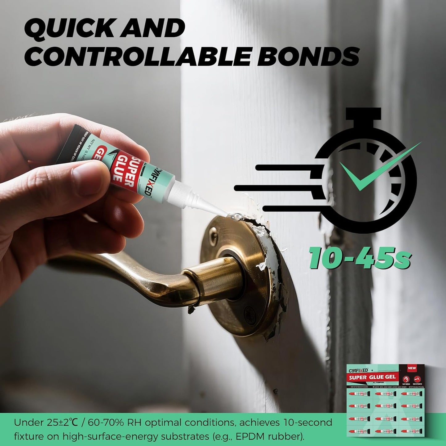 Super Glue Gel, All-Purpose Superglue, Cyanoacrylate Instant Adhesive for Plastic, Wood, Metal, Repair - Twelve 3 Gram Tubes, Clear