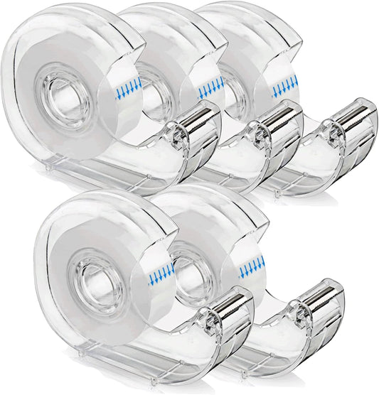 KIDMEN Transparent Tape,Clear Tape for Office,Home,School,5 Dispensered Rolls,0.7 x 1300 Inch