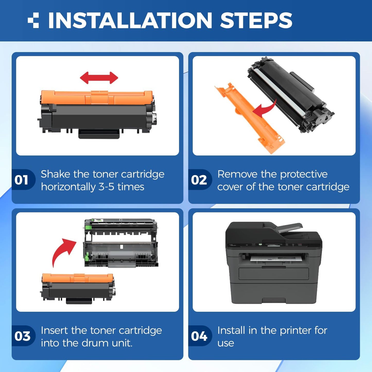 TN760 Black Toner Cartridge 2-Pack Compatible Replacement for Brother TN-760 TN730 MFC-L2710DW MFC-L2750DW HL-L2350DW DCP-L2550DW HL-L2395DW HL-L2370DW HL-L2325DW HL-L2390DW MFC-L2690DW Laser Printer