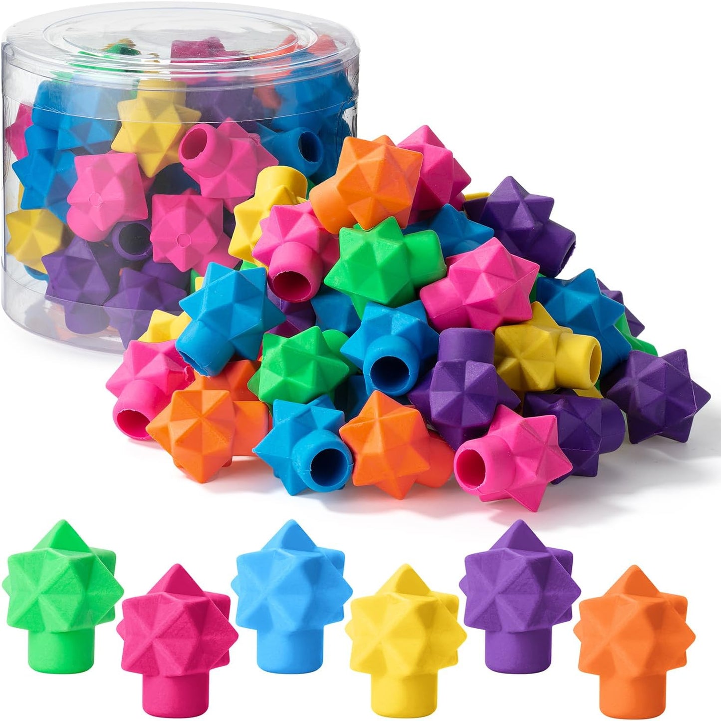 Mr. Pen- Pencil Erasers Toppers, 48 Pack, Vibrant Colors, Erasers for Pencil, Pencil Top Erasers, Back to School Supplies