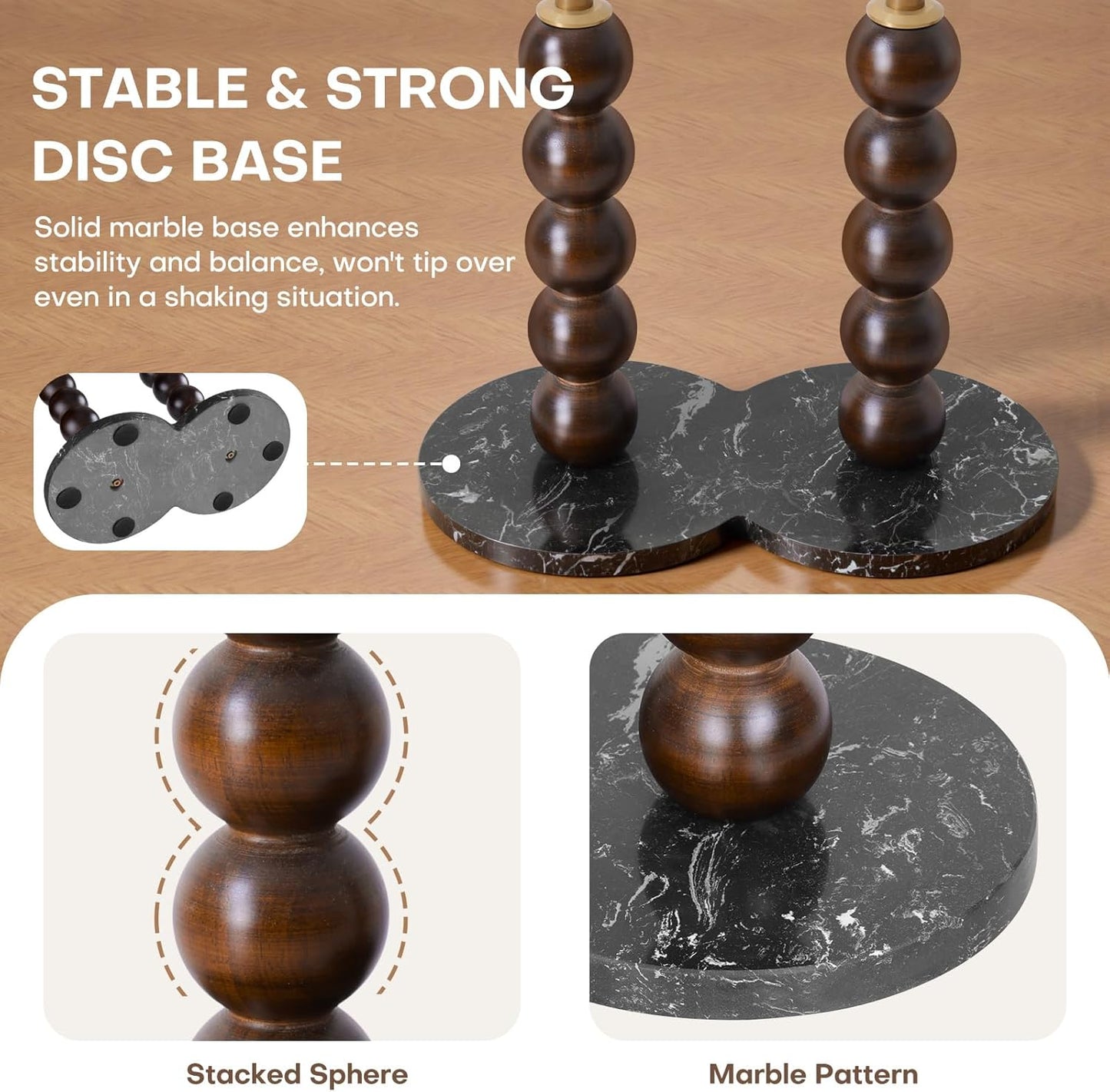 Metal Freestanding Coat Rack with Stainless Steel Double Rods & Marble Base, Hanging Clothes Rack for Entryway, Hallway, Bedroom, Living Room, Gold