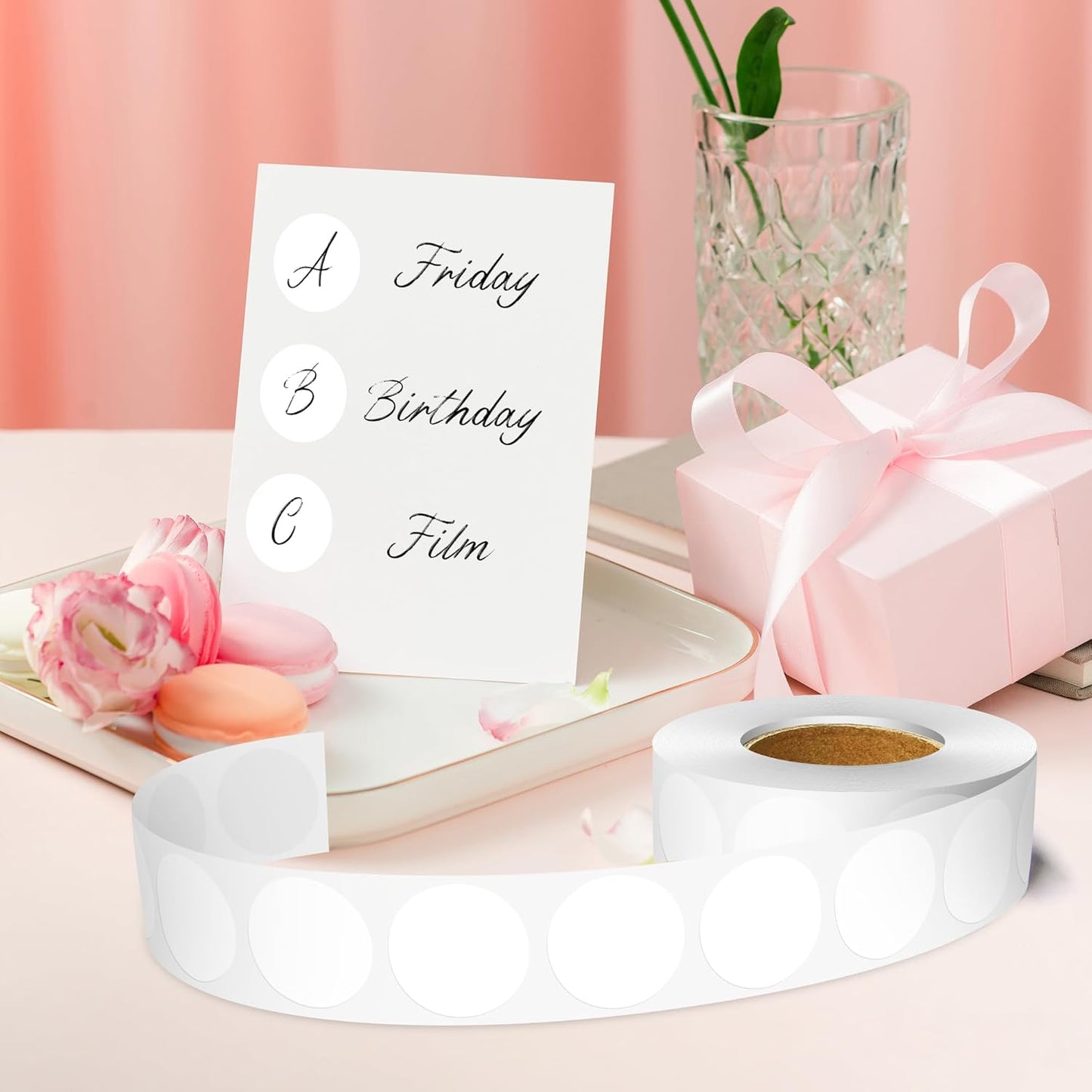 1 Inch Round Color Coding Labels, 1000 PCS Per Roll White Color Coded Dot Stickers, Round Color Dot Labels for Organizing, Filing, and Storage