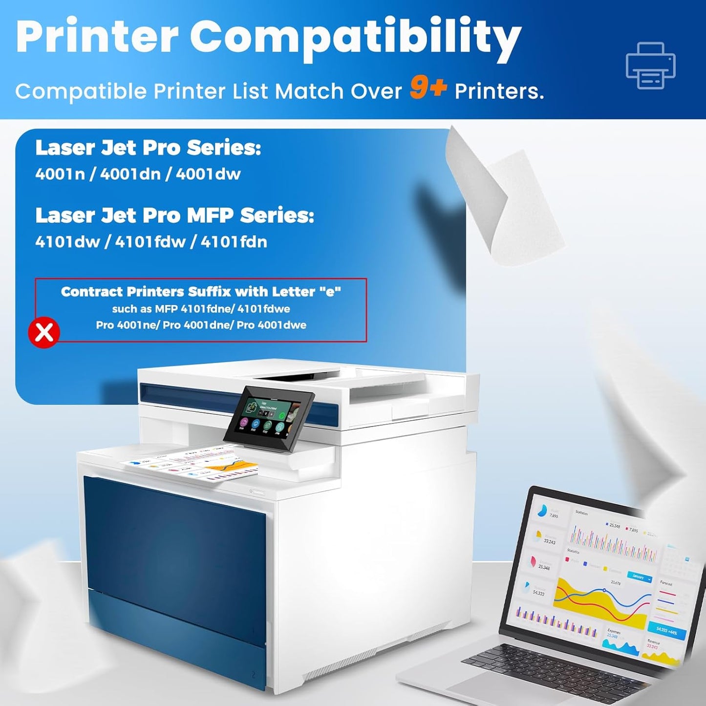 148X 148A High Yield Toner Cartridge 2 Pack with Chips Compatible Laser Jet Pro 4001n 4101fdw 4001dn for HP148X HP148A W1480A Black Toner Cartridges for HP 148X HP 148A for HP MFP 4101fdw 4101fdn