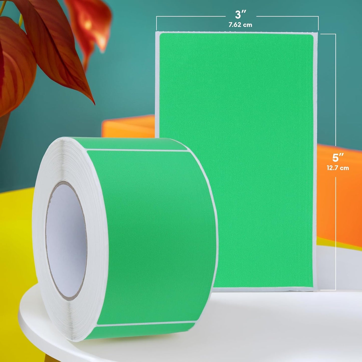 UTILE - Thermal Labels 3x5 Inch 600 Inventory Stickers Roll (Green), Compatible with Thermal Printers - Color Coding Label for Box - Sticker to Write On Packing Labels Color Coded - Tags for Labeling