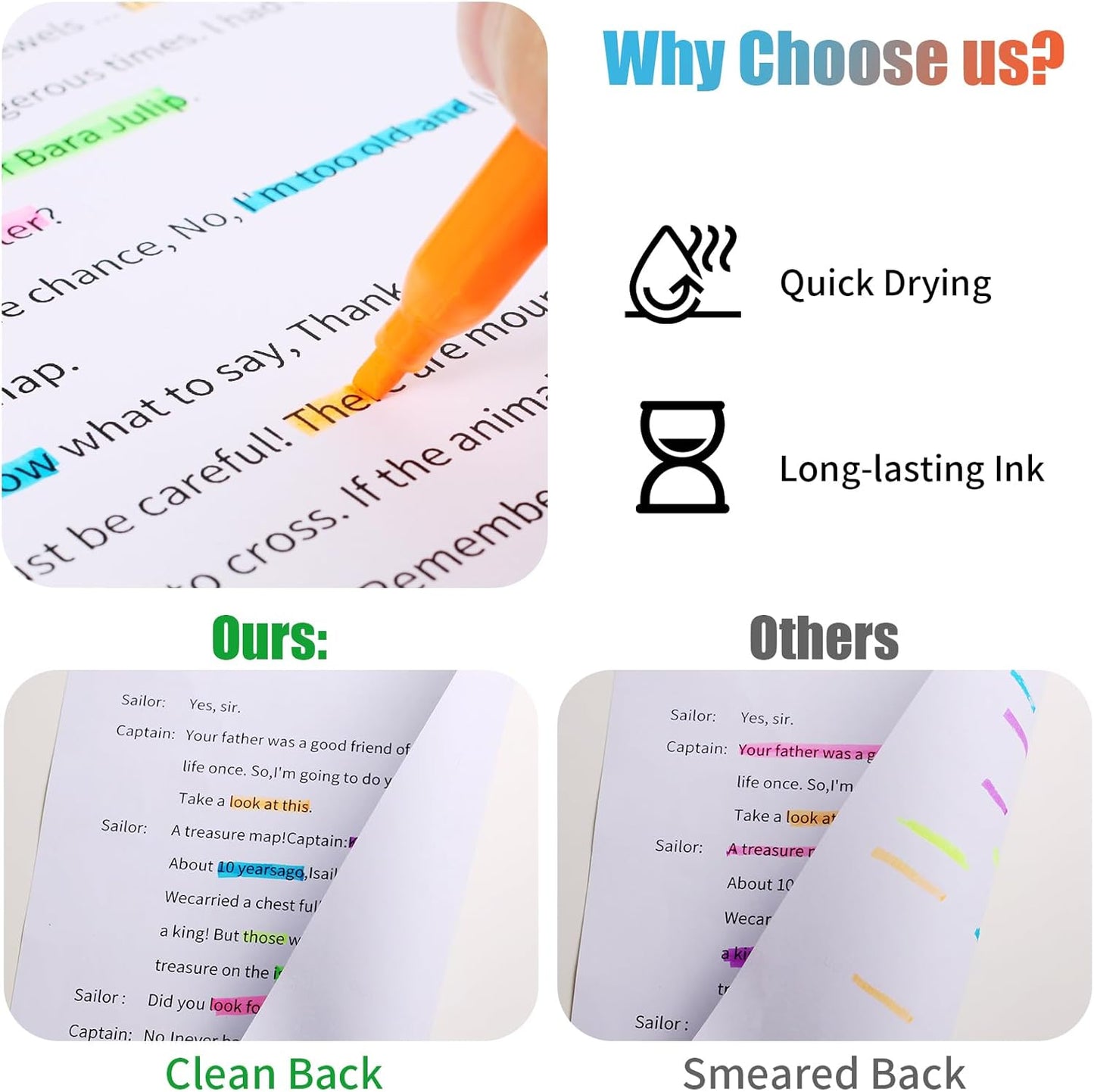 Highlighters Assorted Colors Bulk, 108 Pcs Pastel Highlighters with 6 Colors for Office and School Supplies