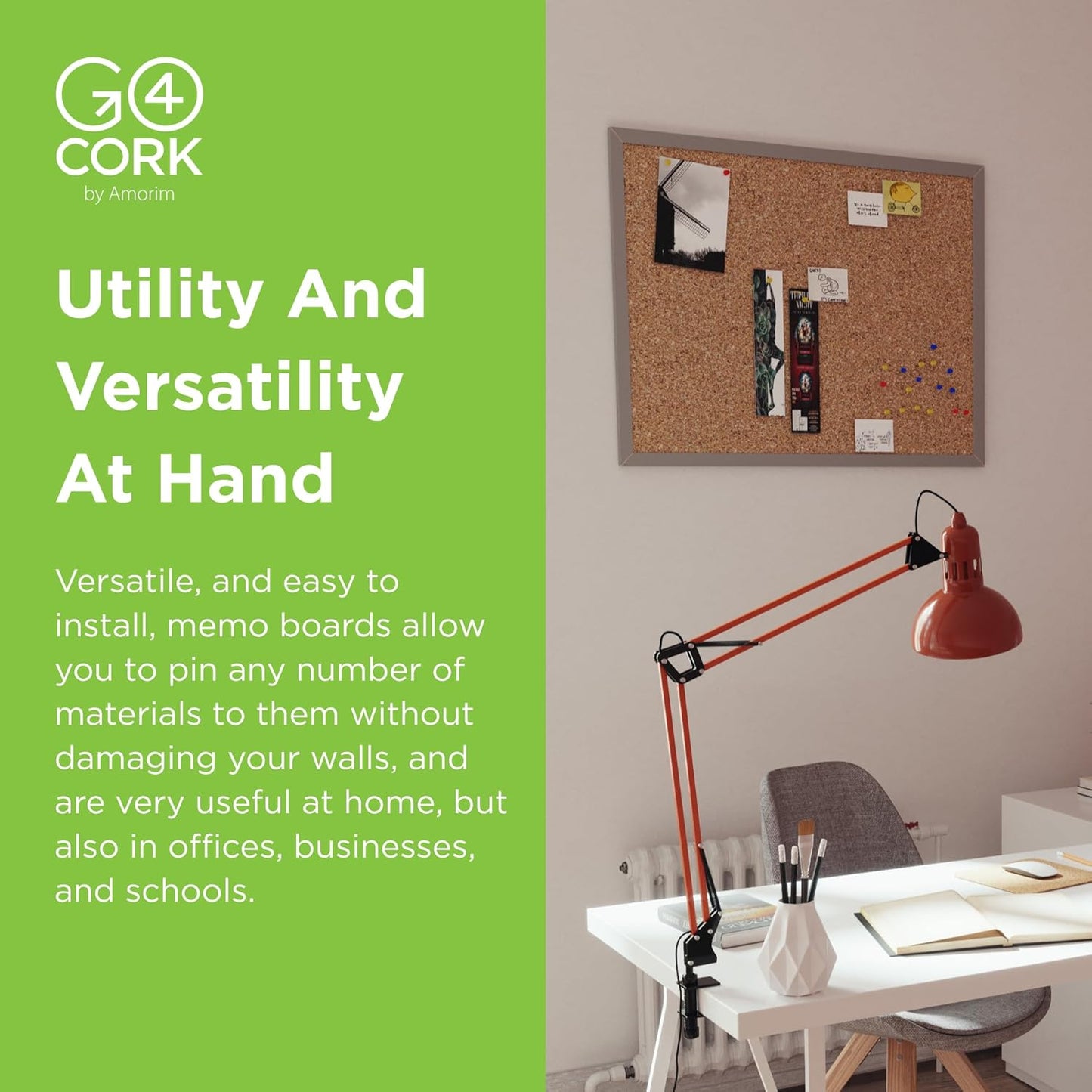 Go4Cork Framed Cork Bulletin Board - 35.4”x 23.6” | Premium Double-Sided Pine Frame Eco Cork Memoboard | Office, Home & Classroom Organization Decor | Pushpins & Set Up Accessories Included