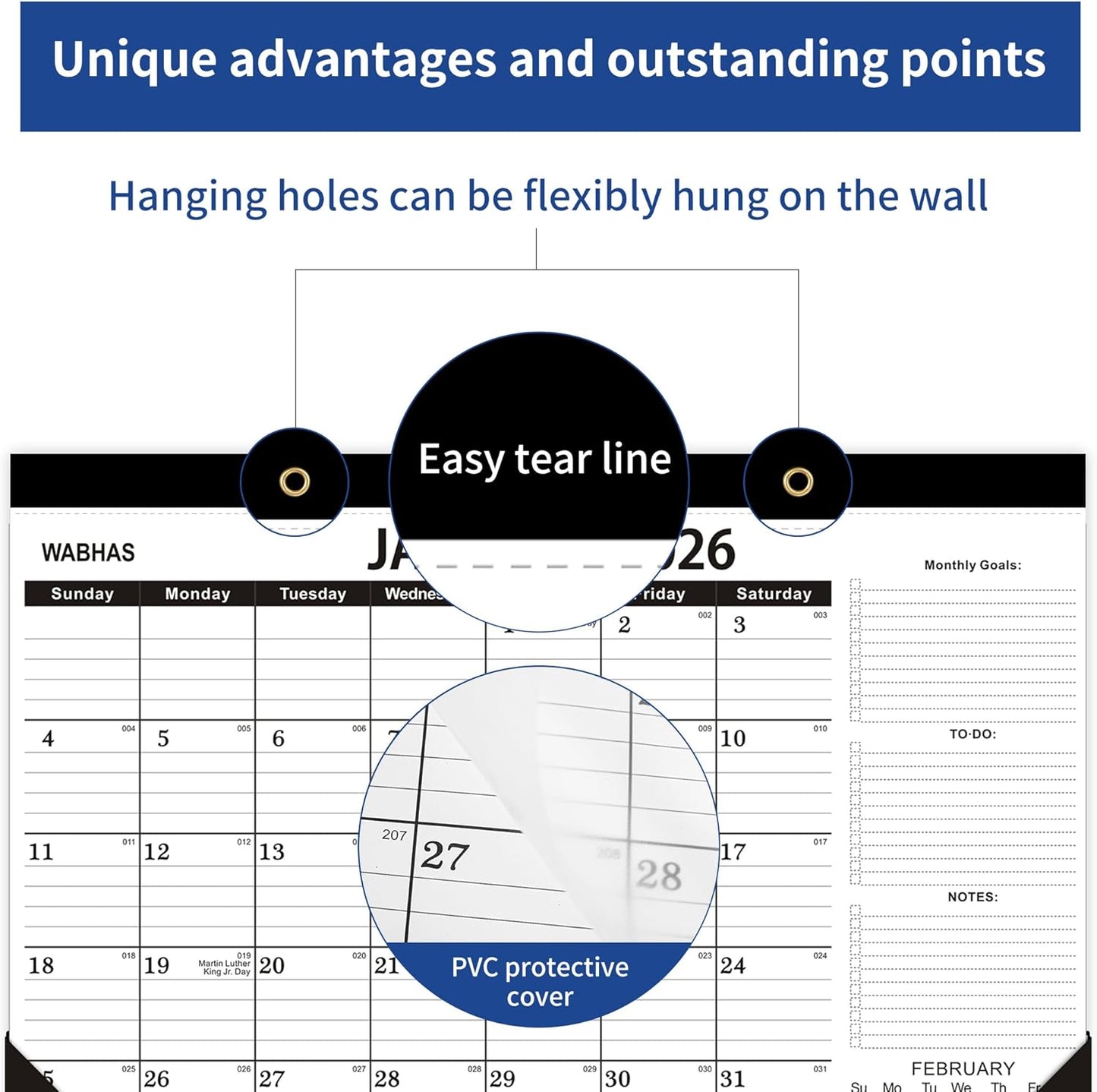 Desk Calendar 2026,January 2026 to June 2027,2026 Desk Calendar with to-do list,Calendar 2026-2027-18 Months,2026 Calendar 17" x 12" for Home or Office.