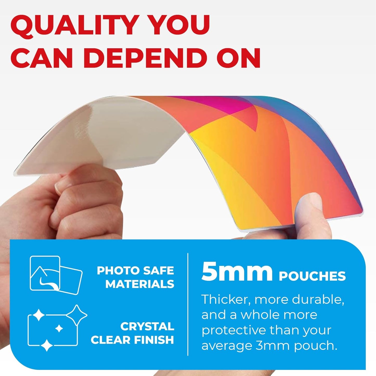 3MIL Thermal Laminating Sheets (150 Count) Letter Size, Photo, Card, Notecard, ID Badge and Business Card Sizes, Laminating Pouches, Compatible with Laminators, Crystal Clear Laminated Finish