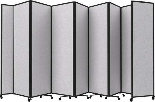 Versare Room Divider 360 Portable Wall Partition | Folding Panels | Large Freestanding Divider | Locking Wheels | Temporary Room Separator