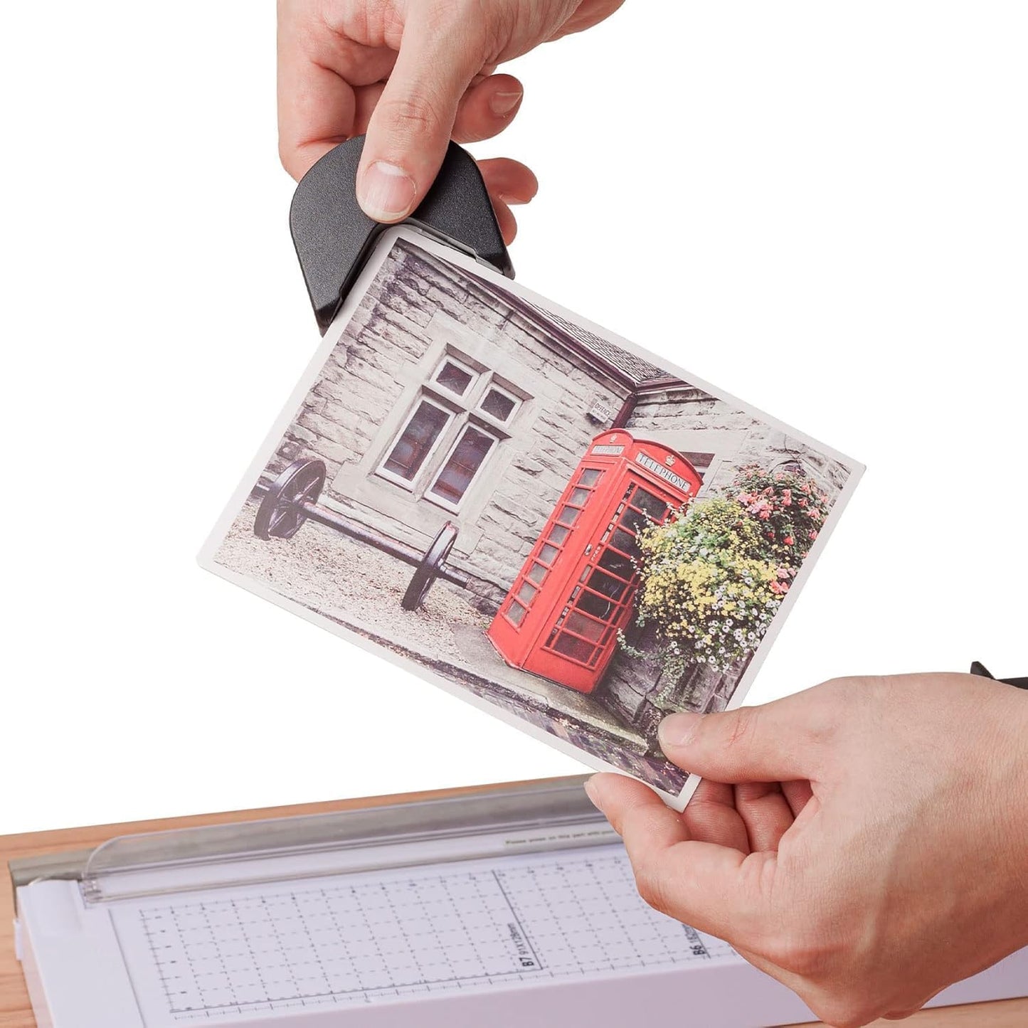 TIANSE Paper Trimmer 12” 8 to 12 Sheet Capacity Paper Cutter Guillotine with Safety Blade Lock Heavy Duty Plastic Base Paper Cutting Board for Home Office School White