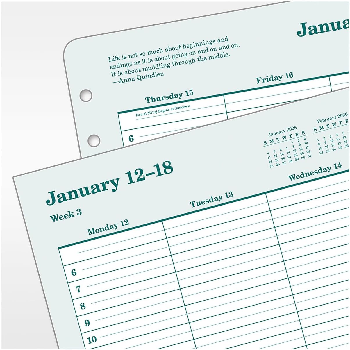 FranklinCovey - Original Weekly Ring-Bound Planner (Monarch, Jan 2026 - Dec 2026)