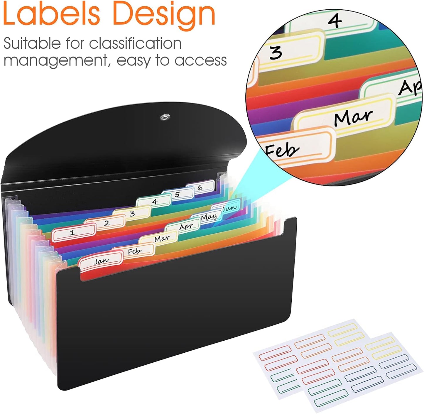 2 Pack 13 Pockets A6 Mini Coupon Organizer Wallet, Expandable Accordion File Organizer for Storage Receipt Cards Coupons Tickets - Black