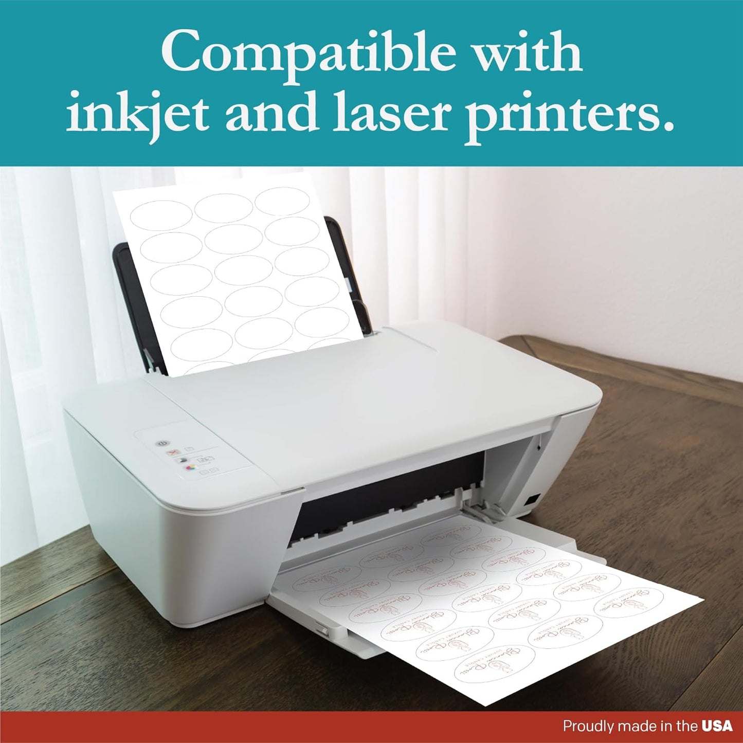 Premium Label Supply White Sticker Oval Labels – 2.5" x 1.5" Oval – Laser/Inkjet Compatible – (18 per Sheet), 1000 Sheets – 18,000 Total Adhesive Labels