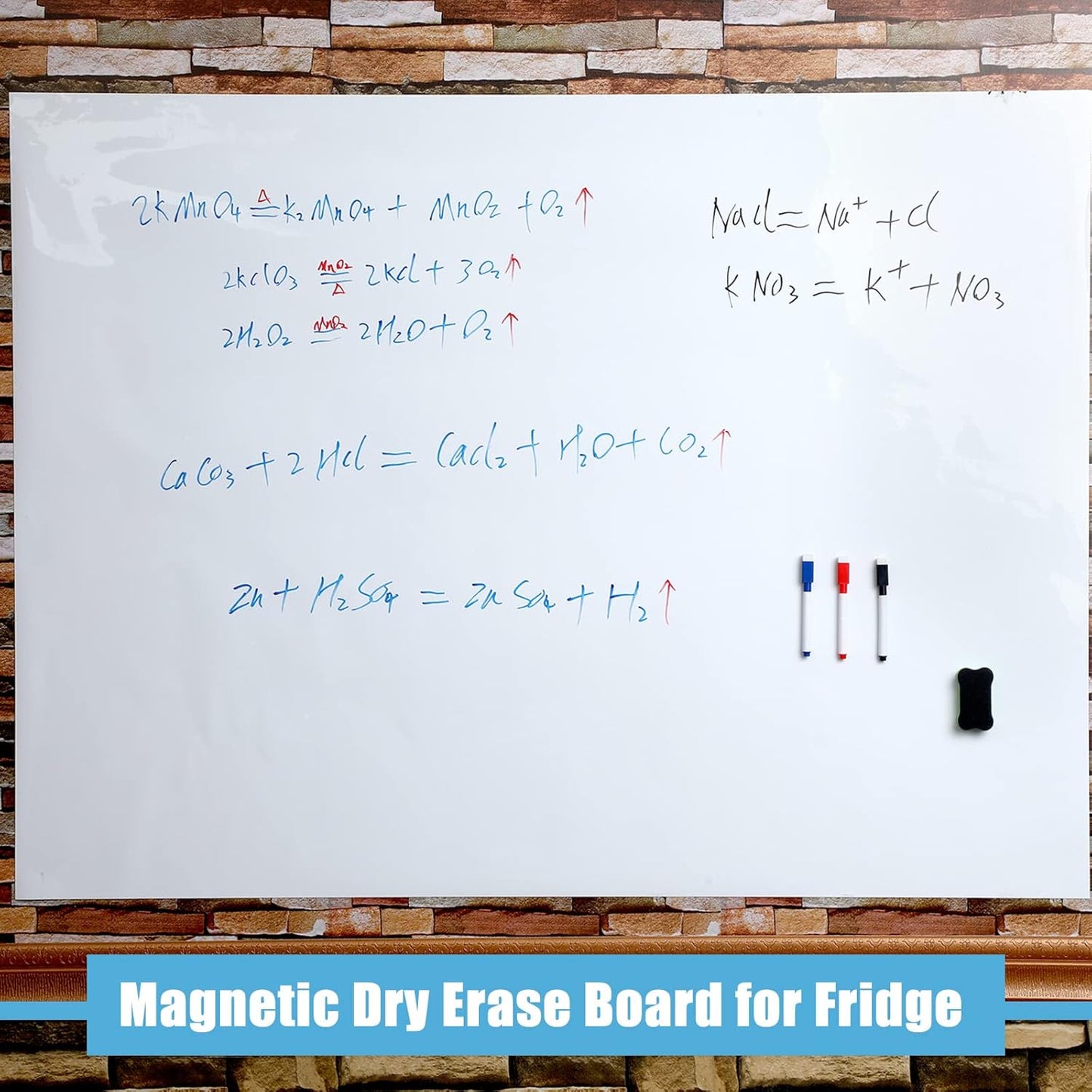 Magnetic Dry Erase Whiteboard Contact Paper White Board Wall Paper Magnetic White Board Wall Decal Peel and Stick for Classroom Playroom Office with 3 Markers and Eraser(47 x 106 Inch)