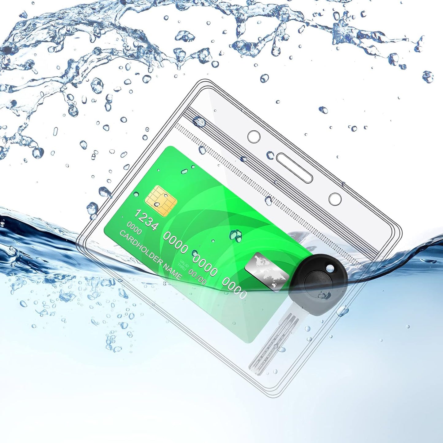 Zonon 150 Pcs Name Badge Holders Clear Plastic ID Card Name Tag Holders Badge Sleeves Horizontal Waterproof Transparent PVC Sleeve Cover Pouch for Office School Travel(4.13 x 3.54 Inch)