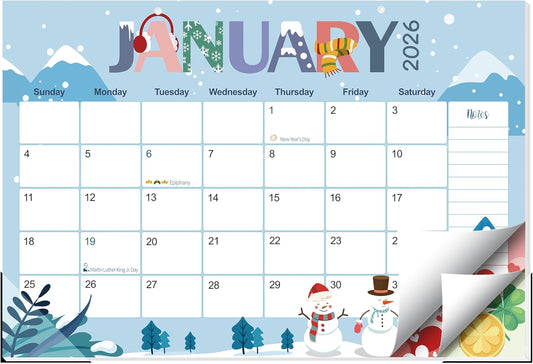 Guasslee Desk Calendar 2026-2027, 18-Month from 2026 Jan. - 2027 Jun, 17"x11.5" Large Monthly Desk Planner with Corner Protectors, Ample Blocks ＆ Notes for Home Office