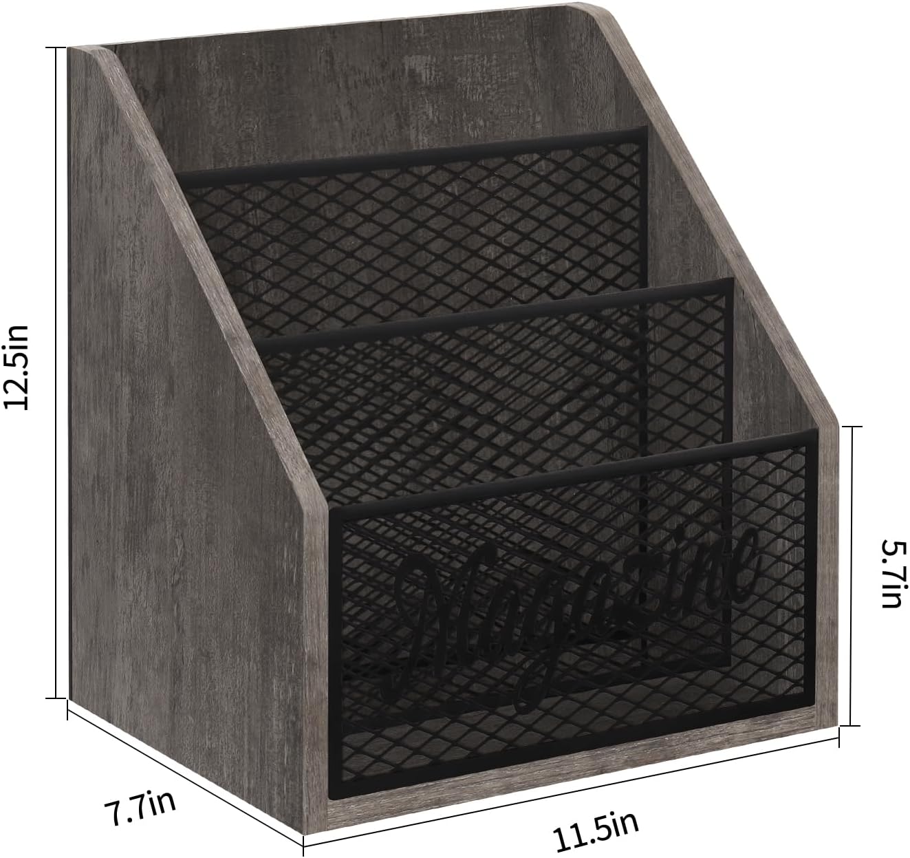 YINMIT Magazine Holder, Stepped 3 Tier Magazine Rack Floor, Magazine Storage Basket, Folder Organizer Bin for Magazines,Books,Newspapers,Tablets