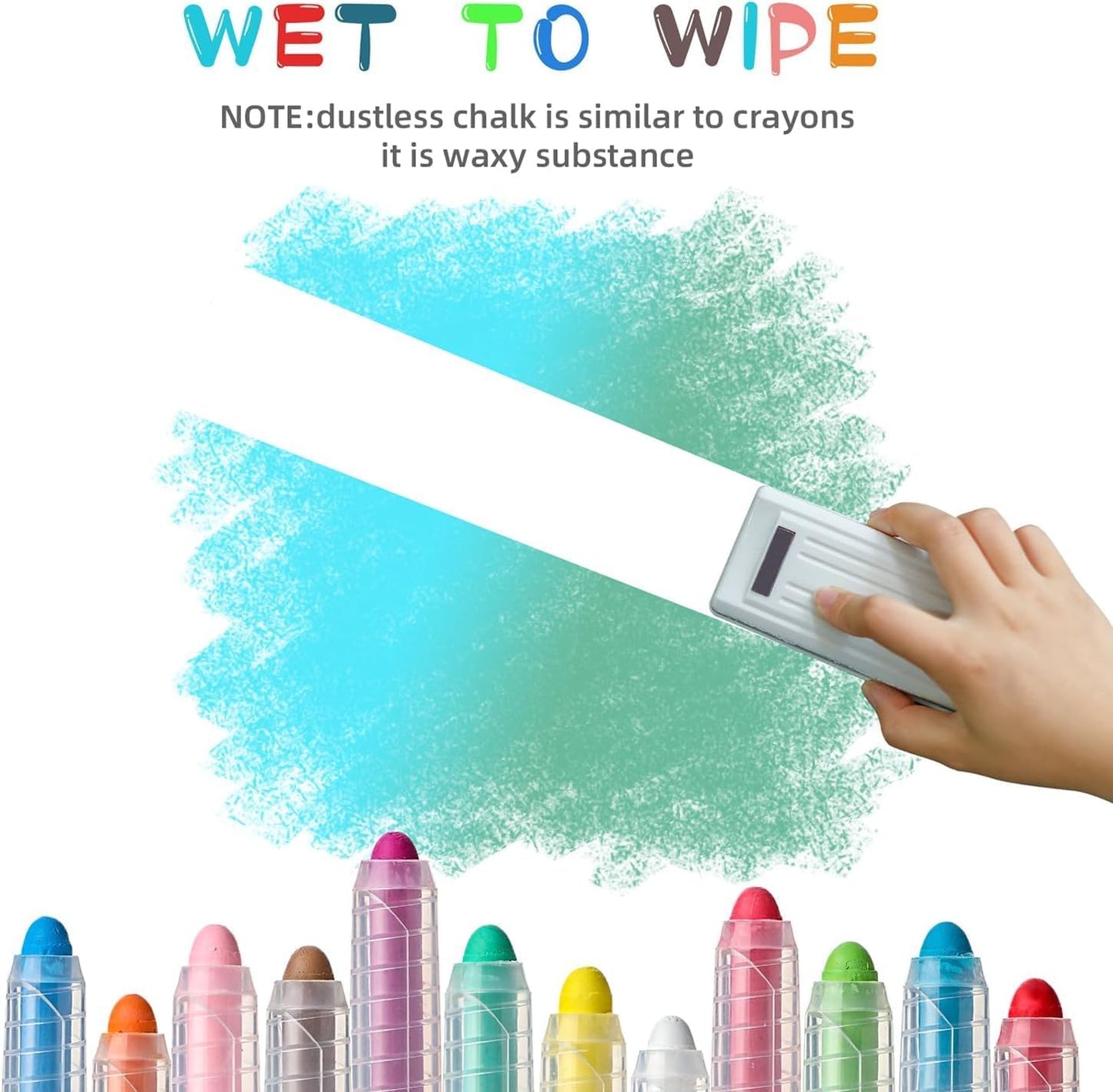 36 Pcs Dustless Chalk Colored twistable Chalk for Blackboard Doodling, Drawing, Writing, Colour Mixture