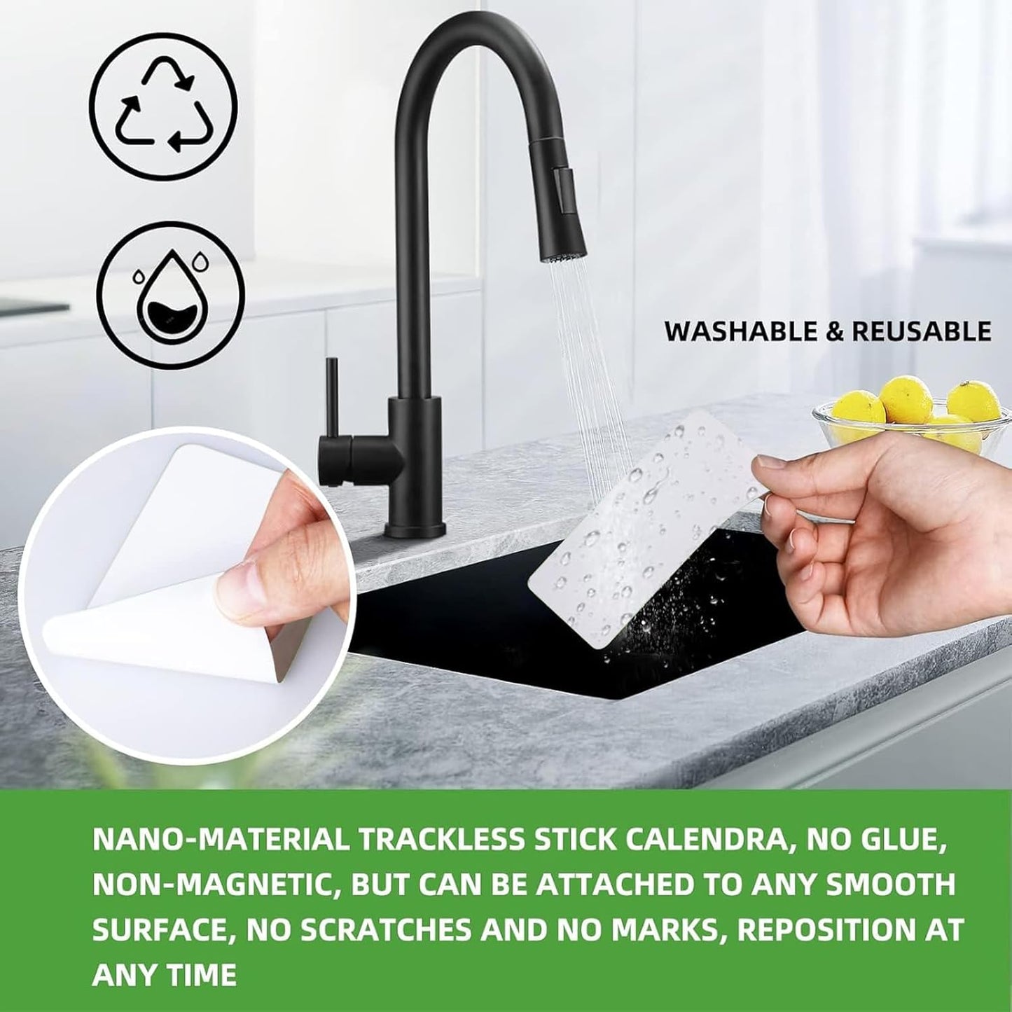 SVNOOC Multi-Use Removable Dry Erase Labels Stickers, White, Reusable Sticky Notes for Kitchen Office School All Purpose Use(1.25 * 3.5 inches White)