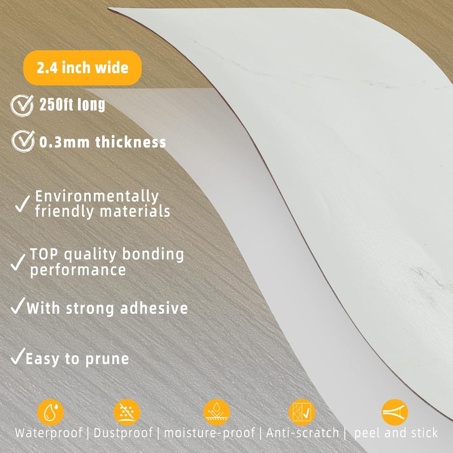 GSCIT Club Wood Grain Repair Tape, 2.4 inch X 250ft Self Adhesive Marble Grain Repair Patch for Tables, Chairs, Baseboards, Doors, Windows, Floors, Handicraft DIY.