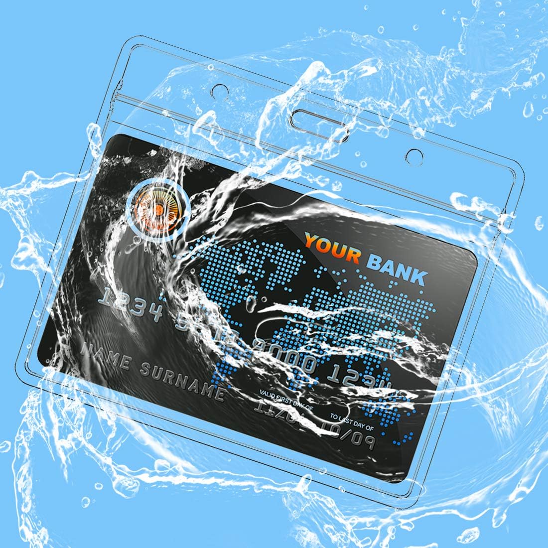 Lanyards with Id Holder Name Badges Waterproof Name tag Badge Holders with Neck Lanyard Swivel J-Hook Clip 50 Pack (Gray, Horizontal)