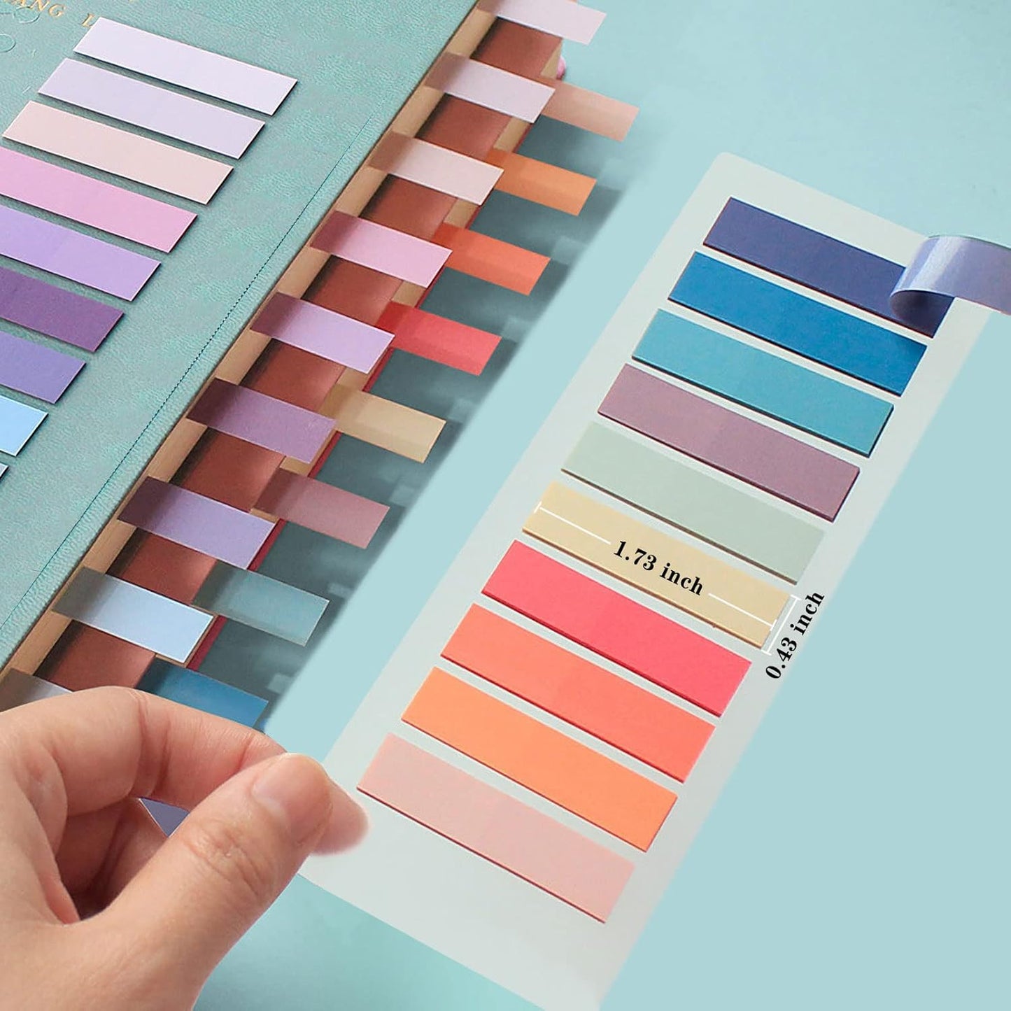 ELII 3600pcs Sticky Book Tabs,Writable Translucent Book Markers Annotating Page Tabs,Transparent Sticky Notes Tabs for Binders