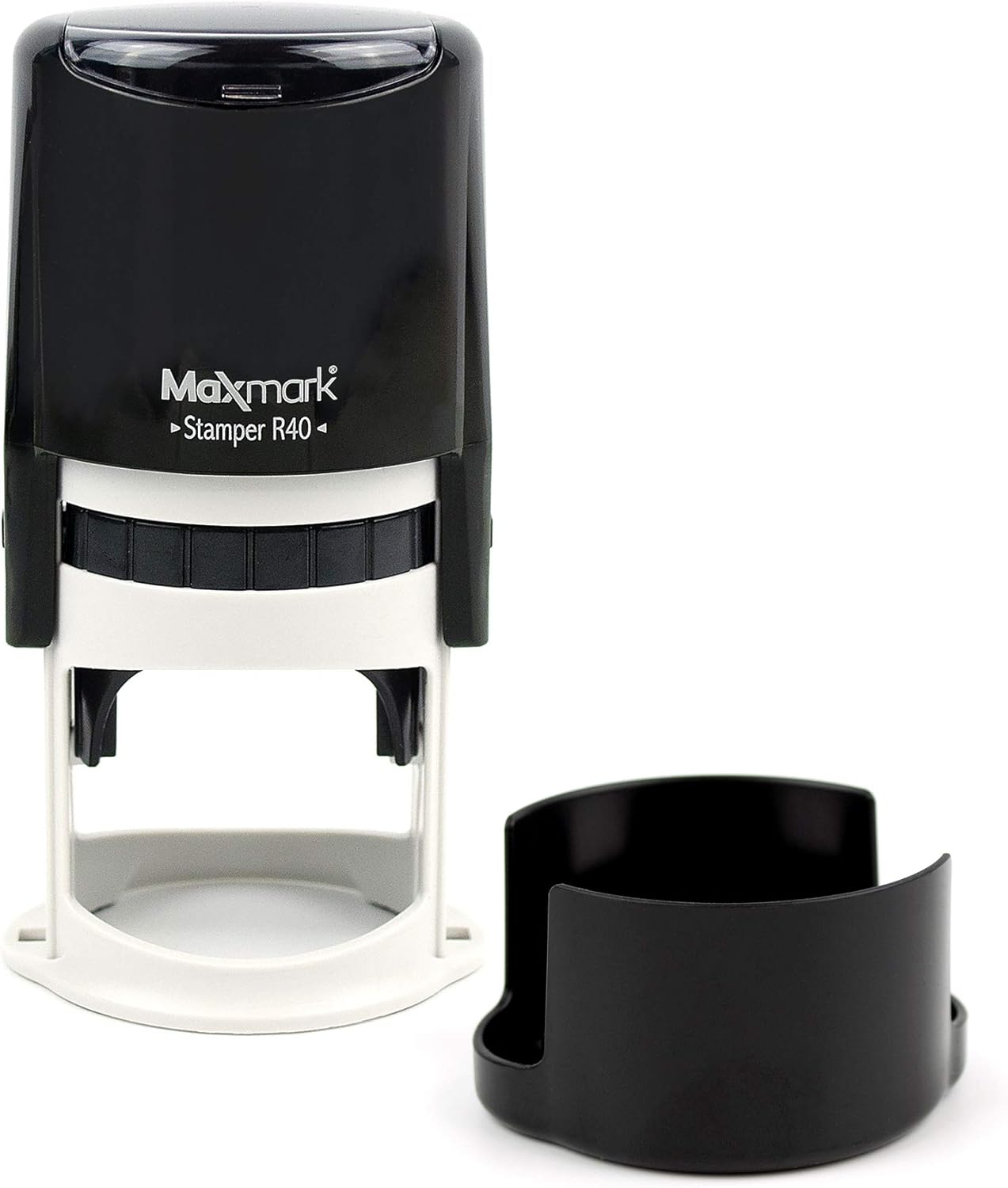 Round Notary Stamp for State of Maine- Self Inking Stamp - Top Brand Unit with Bottom Locking Cover for Longer Lasting Stamp - 5 Year Warranty