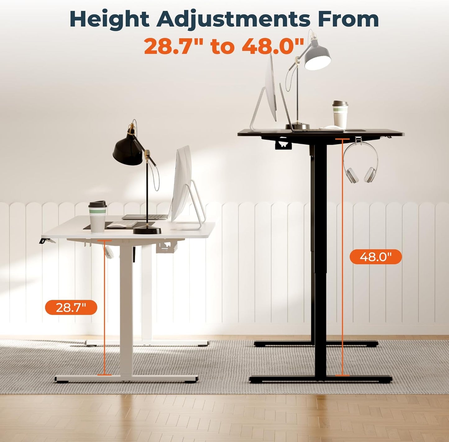 Adjustable Standing Desk, Large 79x31 Inches Standing Desk with Cable Management, Height Adjustable Home Office Computer Desk with Memory Preset&Charging USB Port&Sedentary Reminder