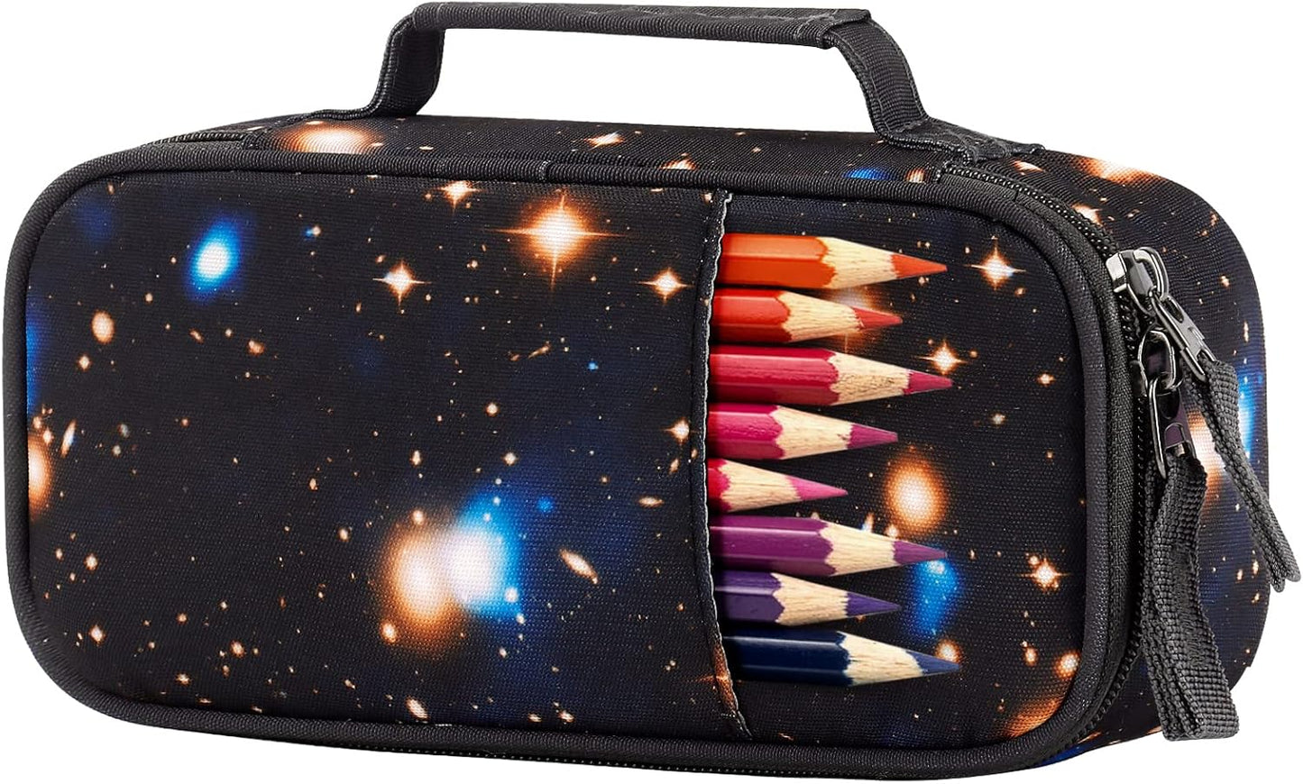 Choco Mocha Galaxy Pencil Case for Boys, Soft Pencil Case Kids Pencils Pouch for Kindergarten Boys, Black