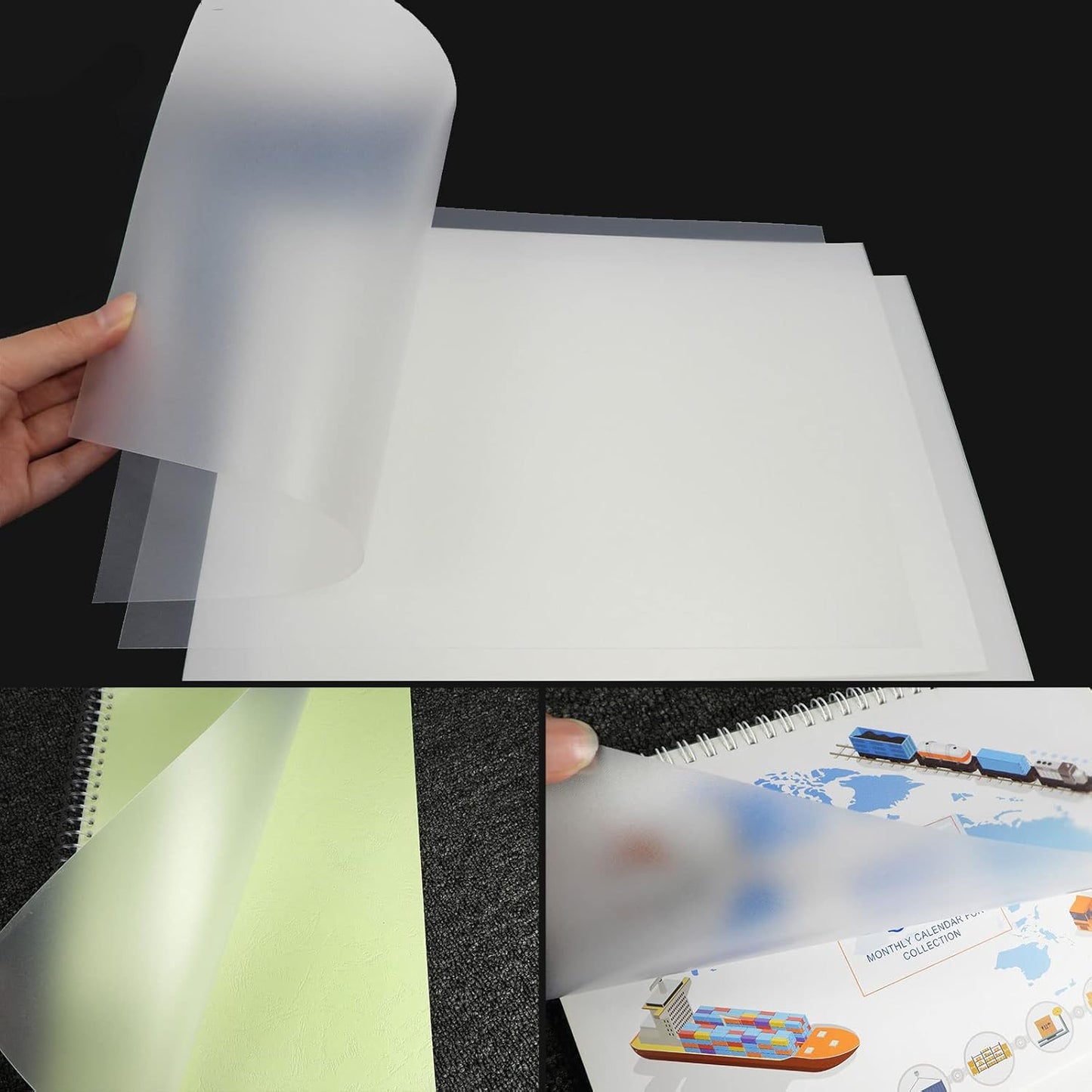 Rayson Frosted Binding Covers - 15 mil Polypropylene (PP) Matte Finish, 8.5" × 11", Durable Un-Punched Plastic Binding Covers, 50/Pack (PP450MT)